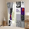 thumbnail image 3 of Basketball Curtains 42x63,Eat Sleep Basketball Blackout Curtains Teens,Sports Game Curtains & Drapes,Geometric Patchwork Window Curtains 2 Panels Bedroom Decor,Purple Black, 3 of 6