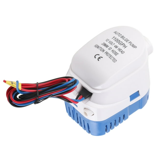 Auto Bilge Water Pump, 12V 1100GPH Marine Bilge Pump Easy To Install Waterproof Shock Wide Application With 1-1/8in Outlet Hose For RV Yachet