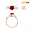 thumbnail image 5 of ANGARA Lab Grown 1.2 Ct Nature-Inspired Round Ruby Floral Engagement Ring for Women in 14K Rose Gold (Size-6.5mm) | July Birthstone, Anniversary, Jewelry Gift for Women | Lab-Grown Ruby Ring, 5 of 7