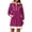 Purple, variant on Women Casual Long Sleeve Sweatshirt Dress Quaeter Zipper Lapel Loose Mini Dresses