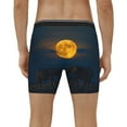 thumbnail image 2 of Men's Boxer Briefs, Elephants Under Golden Moon Soft and Breathable Mens Underwear Boxer Briefs With Widen Waist, 2 of 5