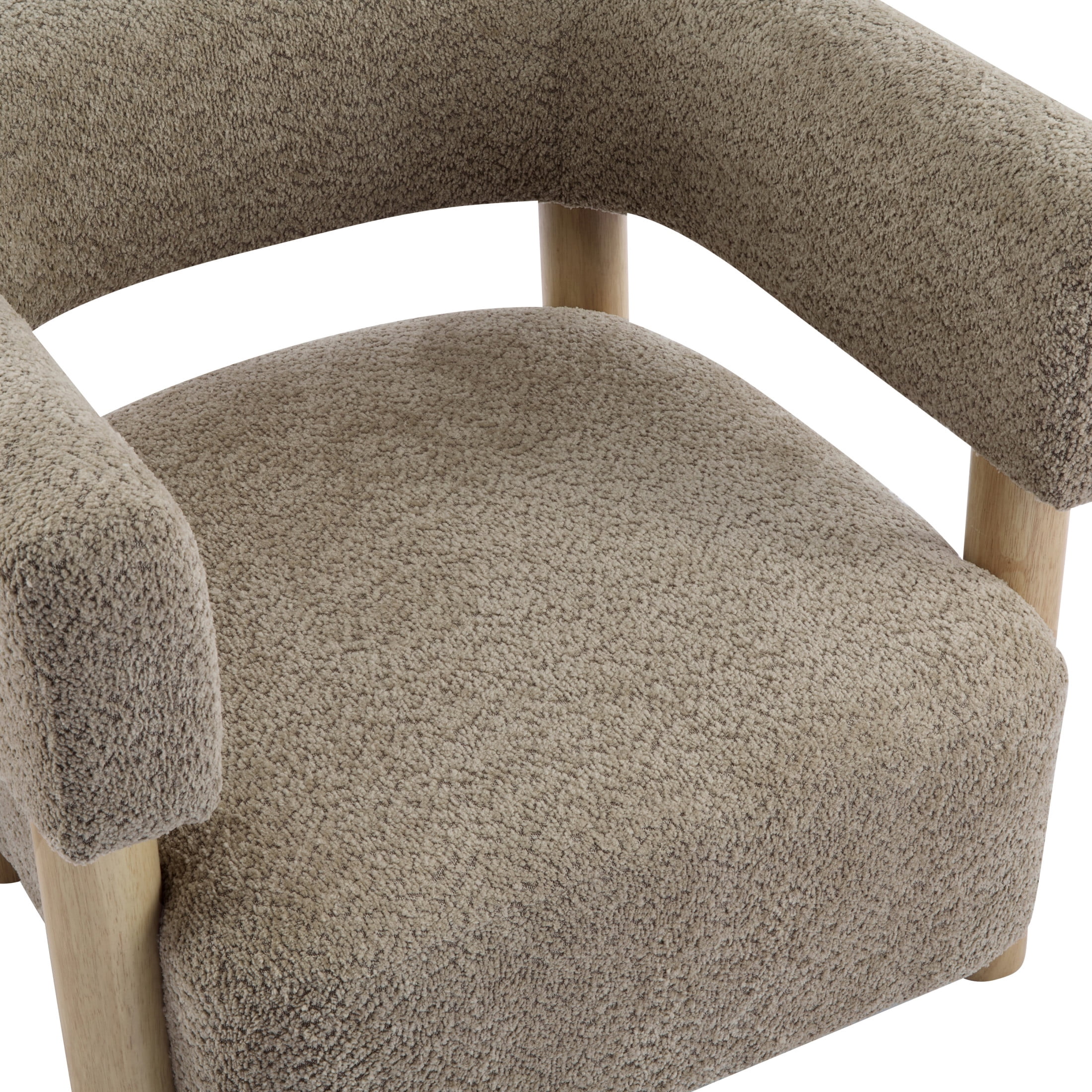 Christopher Knight Home Modern Boucle Upholstered Accent Chair, Lounge Chair with Solid Wood Legs, Camel