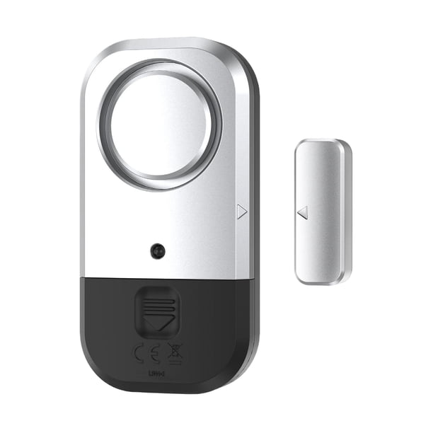Cateissary Sensor de alarma de ventana de puerta de ABS 120dB para sistema de alarma antirrobo para el hogar alarma de puerta y ventana de alarma Electrónica gris plata