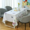 thumbnail image 4 of Tablecloth Indoor Outdoor Stain and Wrinkle Resistant Polyester Fabric Floral Table Cloth Wipe Clean Decorative Table Cover for Dining Table Buffet Party, 4 of 6