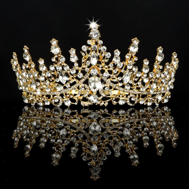 COCIDE Tiara y corona plateadas para mujer, coronas de reina de cristal, tiaras de princesa con diamantes de imitación para niña, novia, accesorios para el cabello para novia, fiesta de cumpleaños, gr