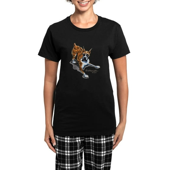 CafePress - Boxer Lover Women's Dark Pajamas - Women's Short Sleeve Print T-Shirt and Pants Dark Cotton Pajama Set