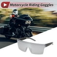 thumbnail image 2 of Gafas de montar de motocicleta Unique Bargains 1 Pc con lente tono plateado y marco negro, 2 of 6