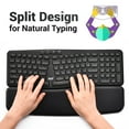 thumbnail image 3 of RVP+ K100-B Adjustable Wireless Ergonomic Keyboard with Magnetic Wrist Rest, Black, 3 of 9