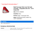 thumbnail image 2 of Right Passenger Side Lower Tail Light Assembly - Compatible with 2012 - 2014 Honda CRV 2013, 2 of 2