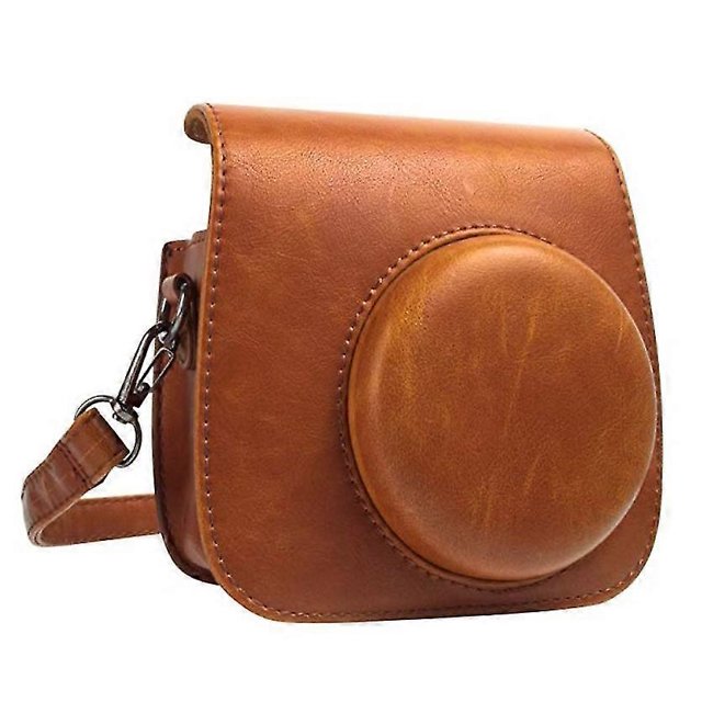 Camera Case For Instax Mini 12 Camera, Camera Pouch Storage Bag Protective Smooth Pu Leather With Shoulder Strap And Built-in Pocket, Instant Camera A