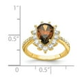 thumbnail image 2 of 925 Sterling Silver and Gold Plated Brown Brilliant-cut Cubic Zirconia Ring Size 8 Ring for Women, 2 of 2