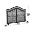 thumbnail image 4 of Evergreen 38 x 31 Inches Small Crest Fireplace Screen With Doors - Black, 4 of 6