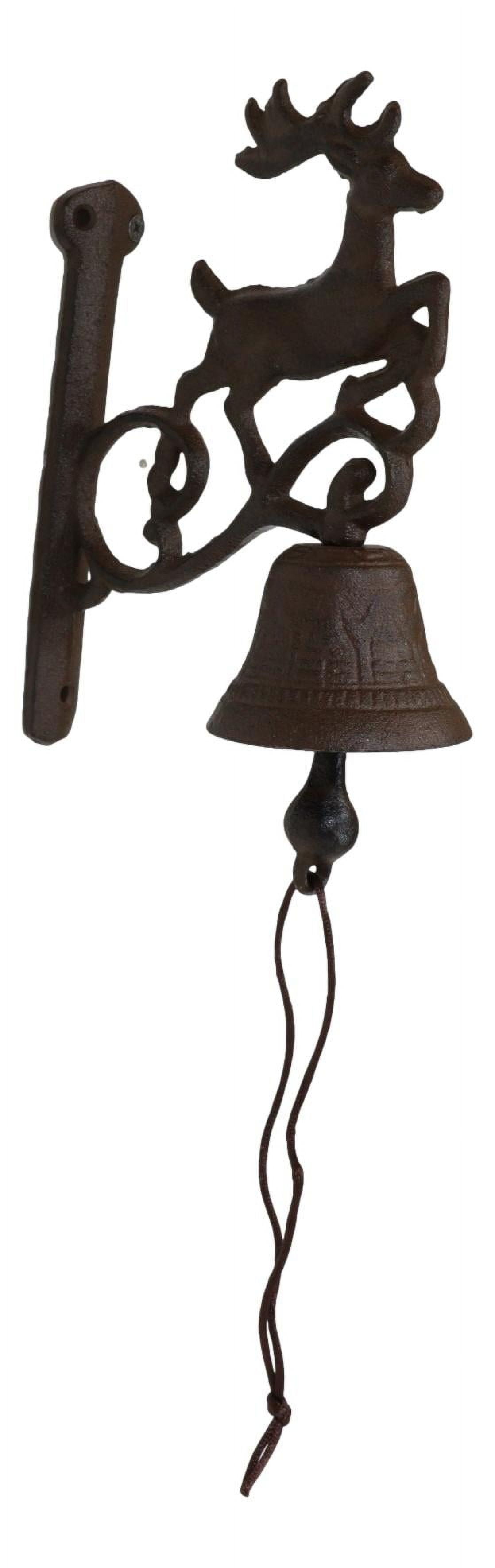 Cast Iron Rustic Vintage Western Stag Deer Bell Door Wall Dinner Yard Farm