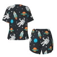 thumbnail image 6 of Easygdp Space Women's Pajama Set,Sleepwear with Buttoned Top and Elastic Waist Shorts, Ideal for Lounging, Yoga, Beach, and Casual Wear-Large, 6 of 8