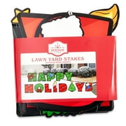 Holiday Time "Happy Holidays" Yard Sign Set, 13 Pieces, 12 inches Tall, Red, Green, Corrugated Plastic, Only at Walmart