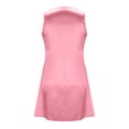 thumbnail image 6 of Women Square Neck Silk Satin Sleeveless Dress With Pockets Pink XL, 6 of 6