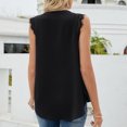 thumbnail image 4 of ZQGJB Sleeveless Tops for Women Summer Casual V Neck Tank Top Trendy Basic Tees Loose Fit Cozy Tunic Blouse Solid Color Chiffon Beach T-Shirts Black S, 4 of 5