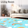 thumbnail image 2 of ODIKA 3x5 Machine Washable Non-Slip Area Rug, Whimsical Cloudburst with Playful Arched Motifs Ultra Soft Rug, None, 645351, 2 of 7
