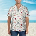 thumbnail image 5 of Uemuo Cute Dinosaur Printed Regular Fit Short Sleeve Casual Hawaiian Shirt for Men,Aloha shirt,Tropical shirt,Floral print shirt,Vacation Beach shirt-Large, 5 of 9