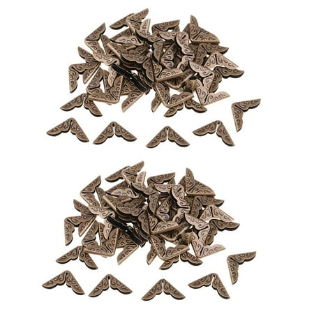 100 Pcs Book Scrapbook Photo Album Menus Corner Protectors 14x14mm Bronze