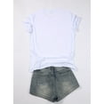 thumbnail image 2 of SHESIINN Women’s Minimalist Letter Design Casual Short Sleeve T-Shirt Top for Spring Summer, 2 of 10