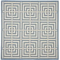 thumbnail image 2 of Safavieh Courtyard Ariana Geometric Indoor/Outdoor Area Rug, Blue/Bone, 6'7" x 6'7" Square, 2 of 9