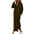 thumbnail image 1 of Robe Décontractée pour Femmes Robe à Capuche Décontractée avec Poches Couleur Unie et Jupe Confortable avec Poches, 1 of 7