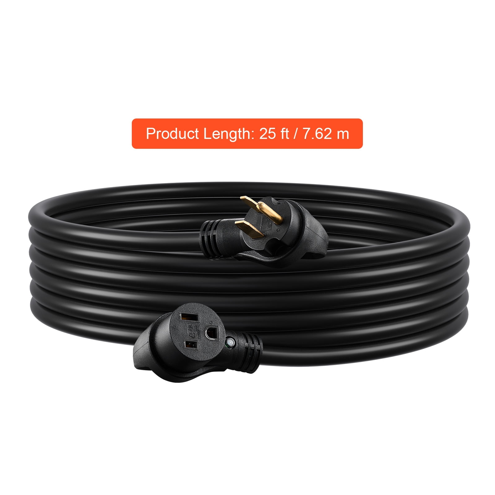 KFFKFF 30-Amp Generator Extension Cord, 25 Feet, 250 Volts 7500 Watts Durable Power Cable, NEMA 6-50R to NEMA 6-50P SWT 8AWG Flexible Welding Extension Cord, Includes Storage Bag
