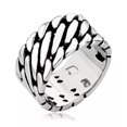 thumbnail image 2 of K-KED Braided Cuba Chain Ring Vintage Men Stainless Steel Motor Chain Biker Punk Ring-11, 2 of 7