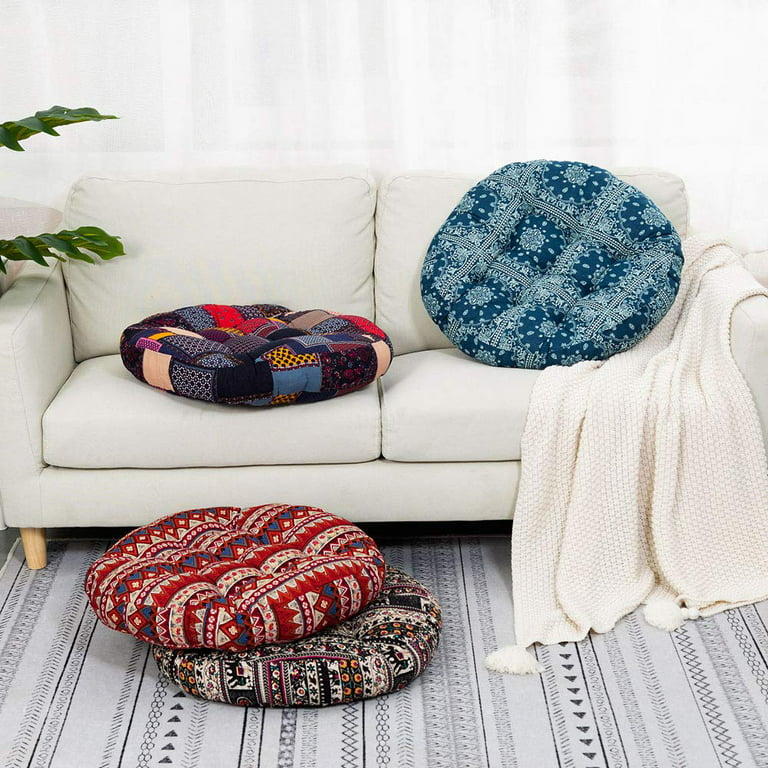  Boho Round Floor Seat Pillows Cushions 22 x 22, Soft