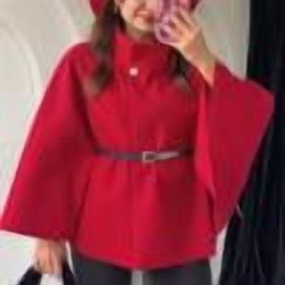 Poncho Trench Femme Avec Manches Chauve-souris – Tissu Laine/polyester – Ceinture Incluse – Taille S à 2XL – Couleurs Classiques