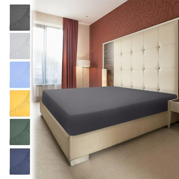kttectoa Bed Sheets Queen Sheet Set Double Bed Fitted Sheet Non-Slip Fixed Bed Cover Queen Size Sheets All-Inclusive Mattress Protection Bed Cover Soft Fiber Sheets
