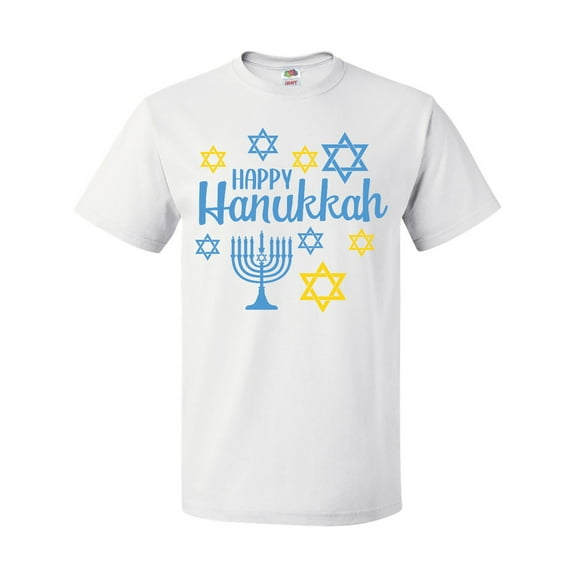 Inktastic Happy Hannukkah with Star and Menorah T-Shirt