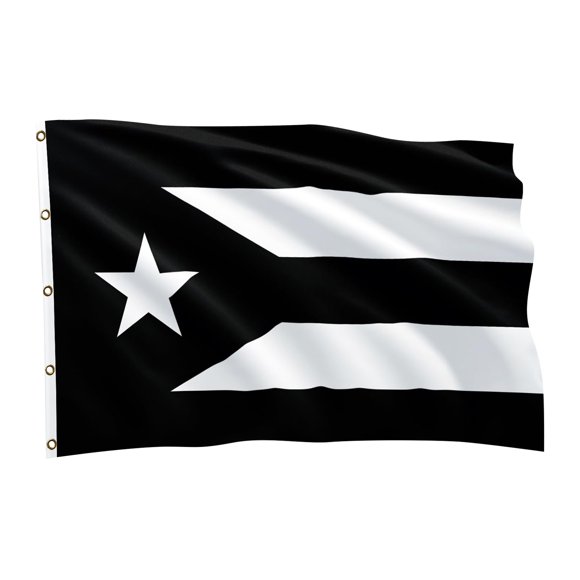Drapeau de Puerto 12x18 Pi Grand Drapeau Bleu de Puerto Ricains Couleurs Vives Polyester Résistant à la Décoloration avec 2 Laiton Intérieur Extérieur
