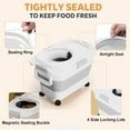 thumbnail image 4 of CJC New Collapsible Dog Food Storage Bin Rice Storage Containers with Rolling Wheels Airtight Leakproof Sealable for Flour Sugar Rough Grain & Pet Food 20~23lb, 4 of 6