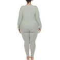 thumbnail image 3 of White Mark Women's Plus Size Waffle Pajama Set, 3 of 6