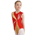 thumbnail image 2 of Yhong Combinaison de Sport Sans Manches pour Filles, Gymnastique, Danse, Ballet, Rouge 4, 2 of 7