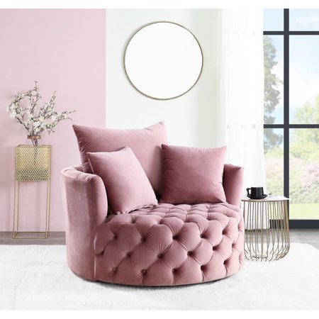 chic pink velvet accent chair product