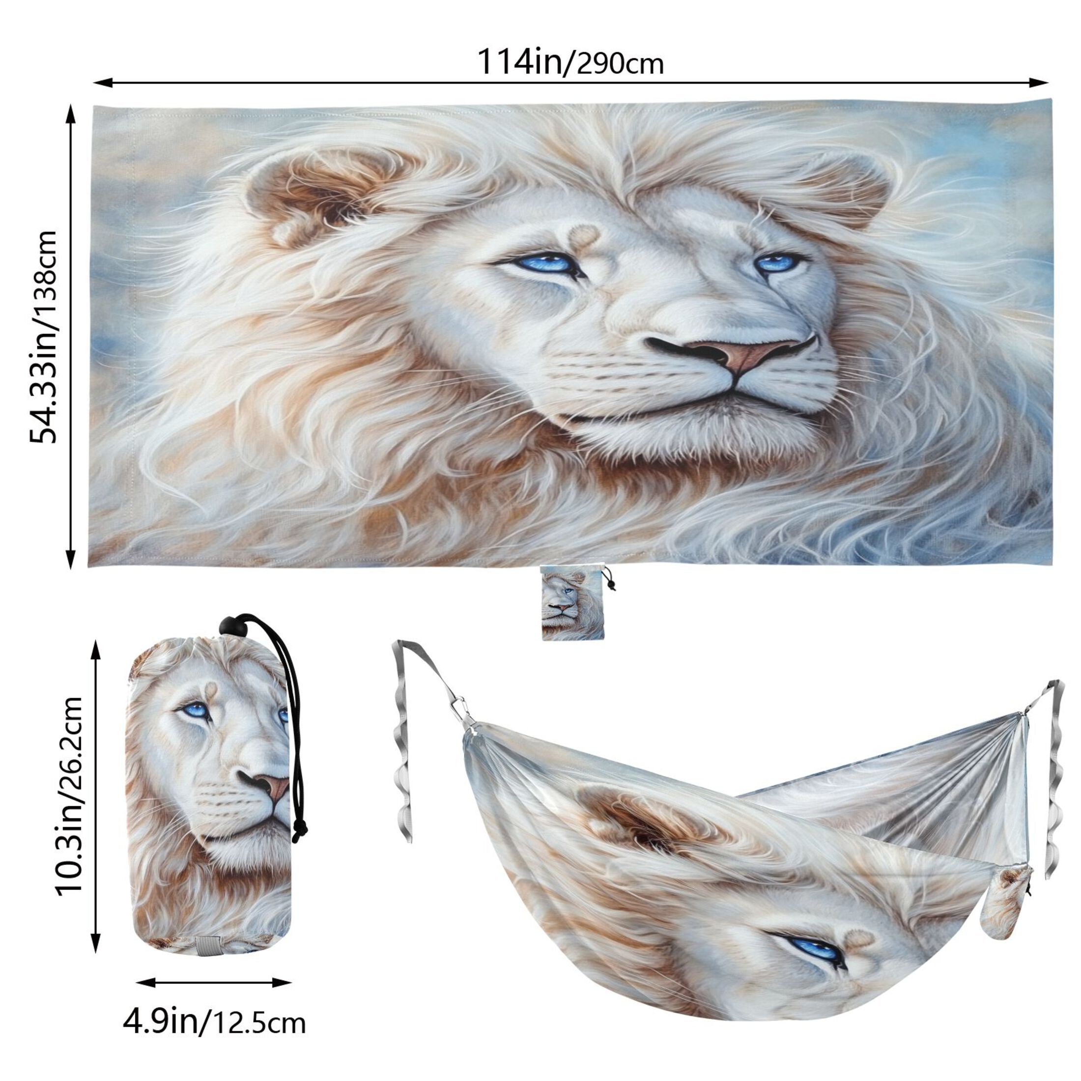 Hammock Camping Hammock Nylon Portable Hammock Travel Camping Hammock White Lion