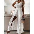 thumbnail image 2 of ZOELNIC Women's Boho Chic Lace Jumpsuit - Spaghetti Strap Deep V Neck Romper, Beach Wedding Guest Dress & Summer Party Outfit, S, 2 of 5