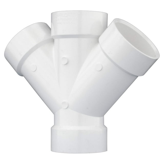 Racor de desagüe Charlotte Pipe DWV de 3 pulgadas con doble ojal