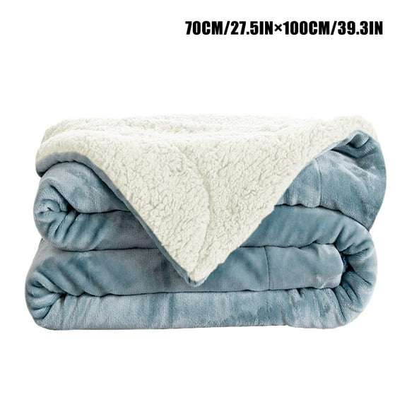 IOTdou Microplush Fleece Blanket, Flannel Blanket, 27.5 x 39 Inch Thickened Flannel Lambskin Composite Blanket, Double-Layer Blanket for Home, Office, Casual Cover Blanket, Plush Blanket