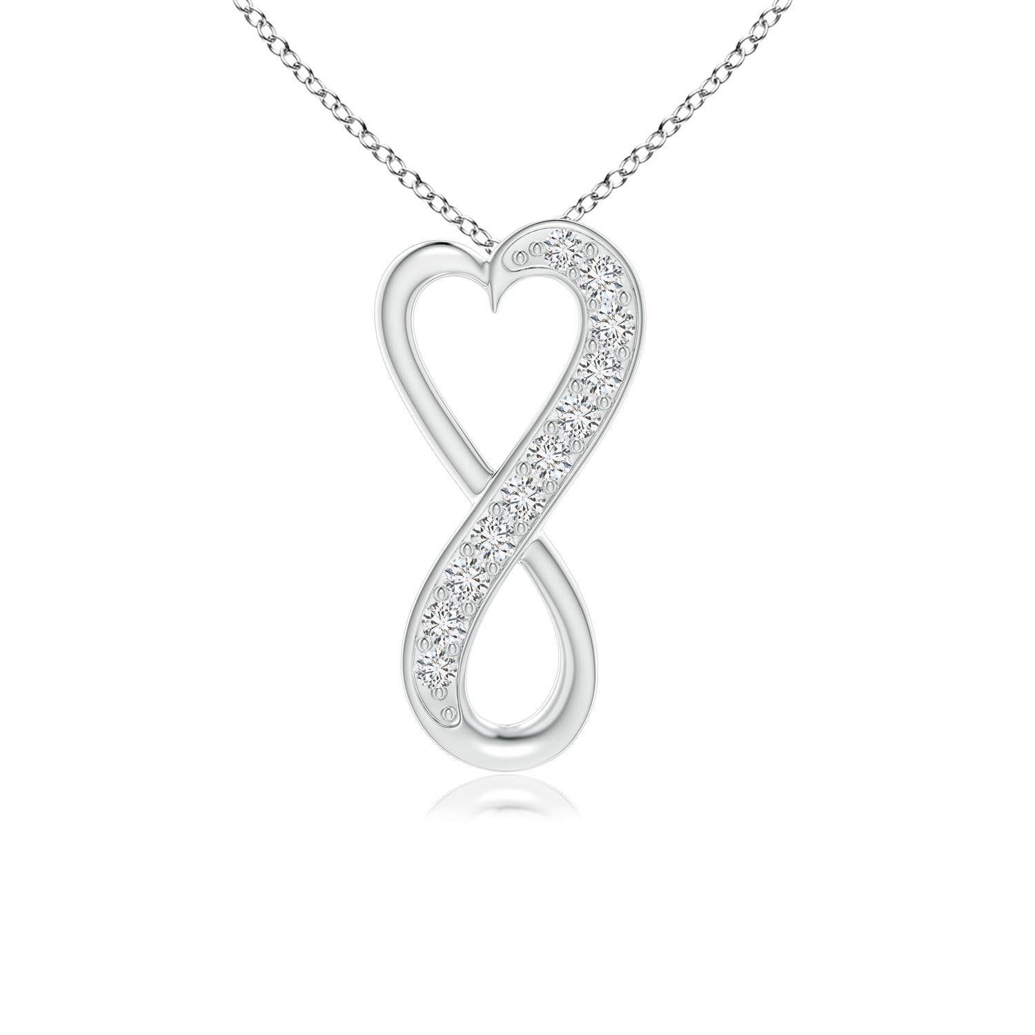 Angara Natural Diamond Infinity Pendant Necklace for Women, Girls in  Sterling Silver (Grade-KI3 1.3mm) April Birthstone Jewelry Gift for 