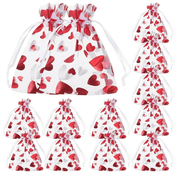 LOLIPPYY 100Pcs Small Valentine present Bags for Classroom and Party Favors 4x3in