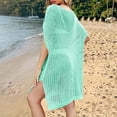 thumbnail image 4 of TMOYZQ Women's Swimwear Cover Ups 3/4 Sleeve Bathing Suit Crochet Swimsuit Coverup Mesh Knit Beach Dresses 2025 Vacation Outfits, 4 of 4