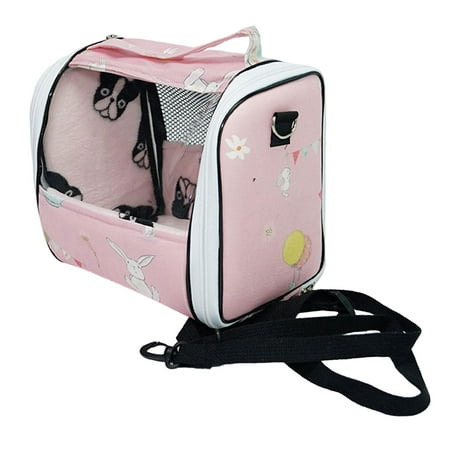 Durable Hamster Carrier Guinea Travel Bag Handbag Supplies Carrying Breathable Outdoor for Kitten Traveling Squirrel Rat Bunny Squirrel Pink
