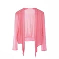thumbnail image 2 of Xdegoge Swimsuit Cover Ups for Women Open Front Cropped Cardigan Sheer Chiffon Long Sleeve Bolero Shrug Lightweight Beachwear Tops, 2 of 5