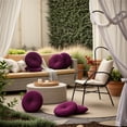 thumbnail image 6 of Velvet 18-Inch Round Decorative Pillow Burgundy for Couch Décor (Set of 2), 6 of 6