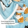 thumbnail image 5 of Catalonia Wearable TV Blanket with Sleeves Arms & Feet pockets for Adult Micro Plush Fleece Large Wrap Throw Robe 75 x 5, 5 of 7