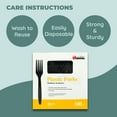 Jacent Everyday Bulk Disposable Black Plastic Forks 100 Count for